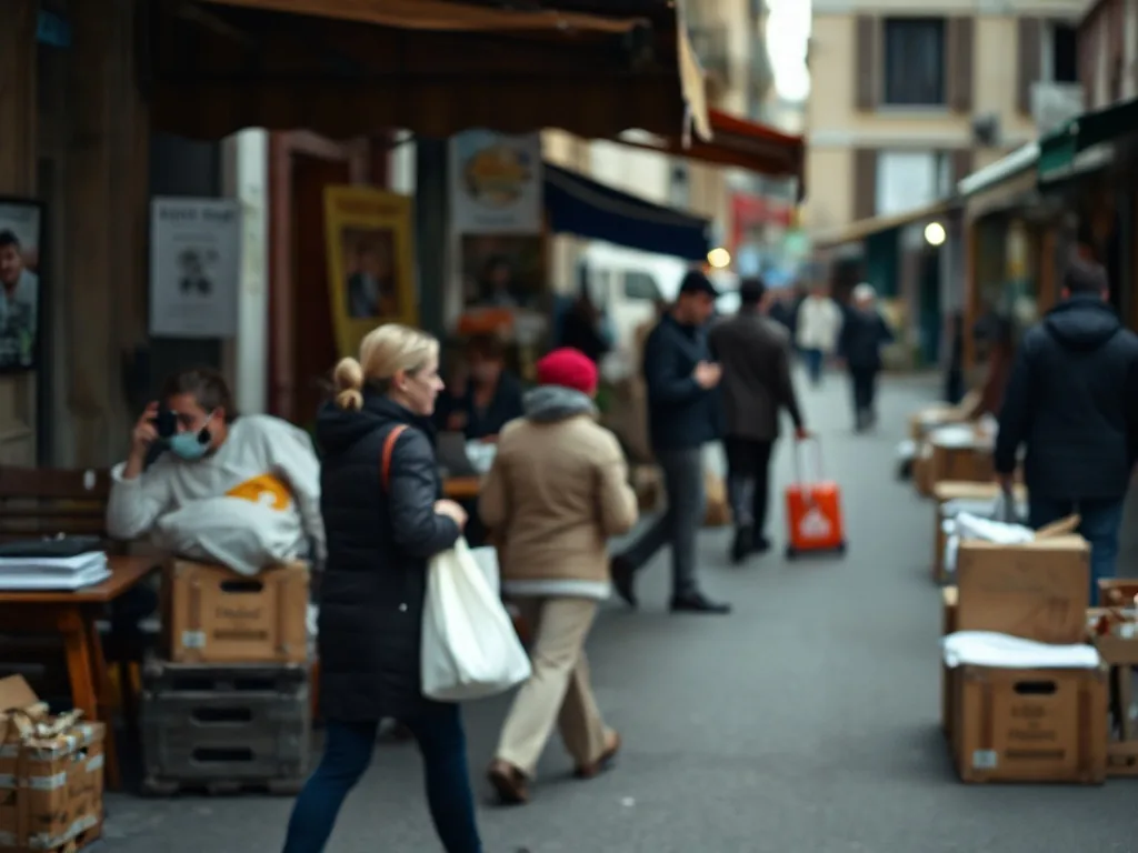 Un candidat en immersion professionnelle observe un poste de travail dans un atelier. Un conseiller France Travail et un